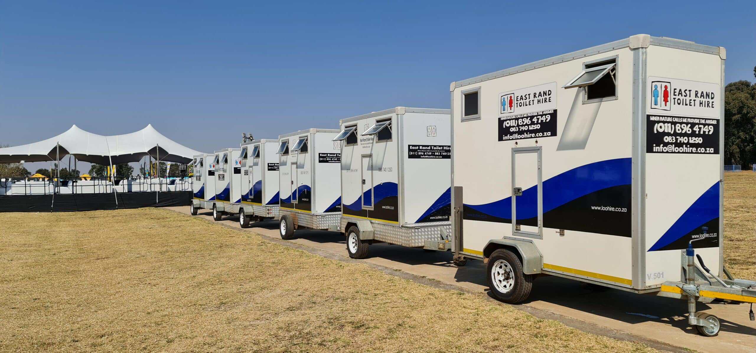 portable toilets at event